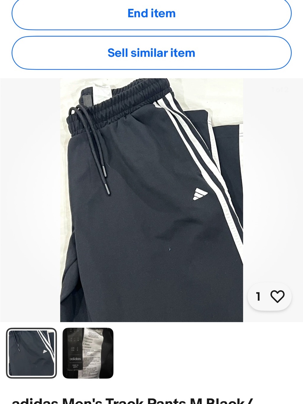 adidas Black Joggers with White Side Stripes